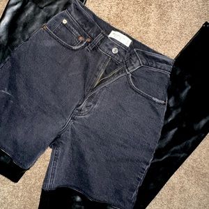 Abercrombie leather & denim pants
